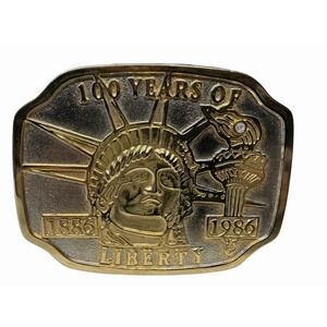 VINTAGE Statue of Liberty Metal Belt Buckle 100 Years of Liberty 1886-1986
